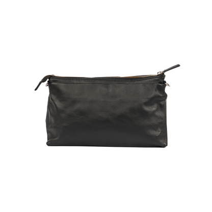 Midnight Grace Black Leather Clutch