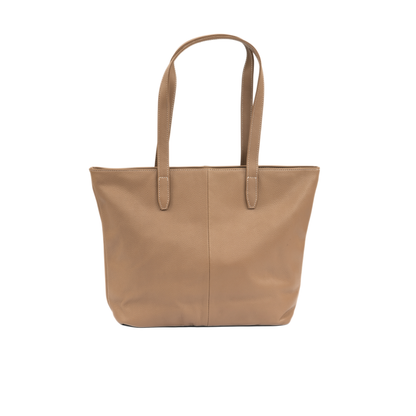 Aura Classic Tote Leather Bag - Grey