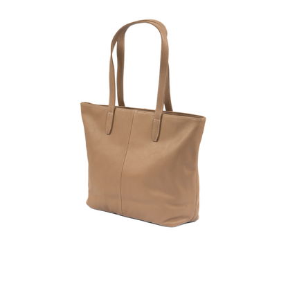 Aura Classic Tote Leather Bag - Grey