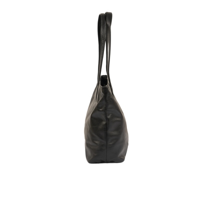 Aura Classic Tote Leather Bag - Black