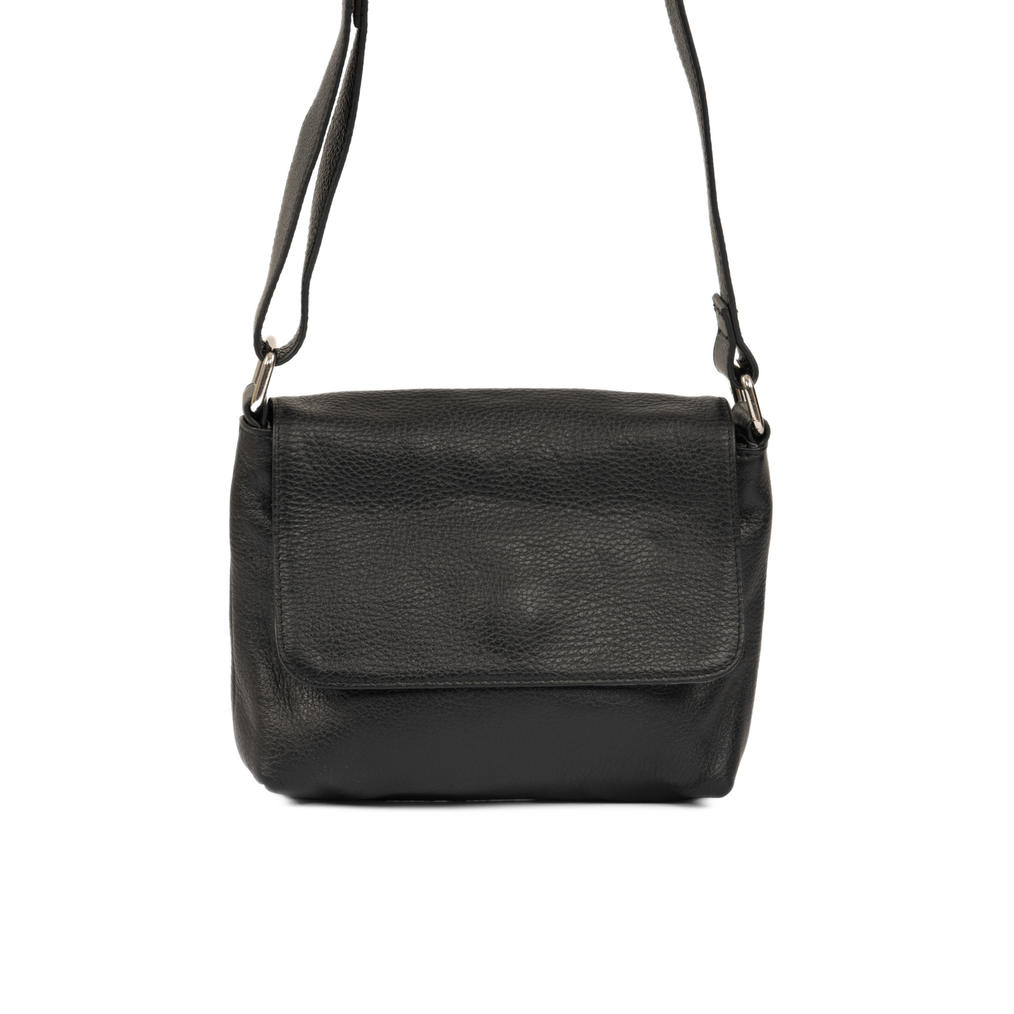 City Walk Shoulder Leather Bag - Black