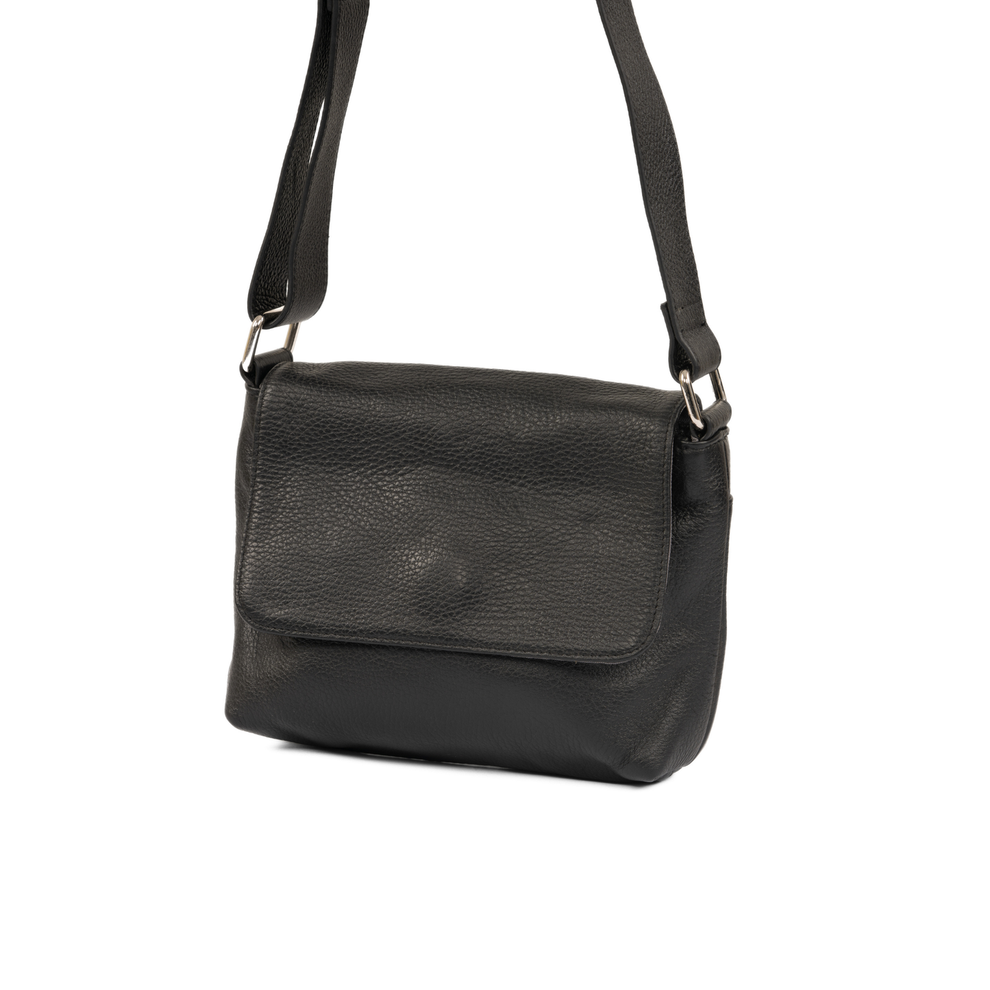 City Walk Shoulder Leather Bag - Black
