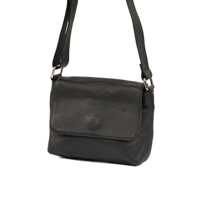 City Walk Shoulder Leather Bag - Black