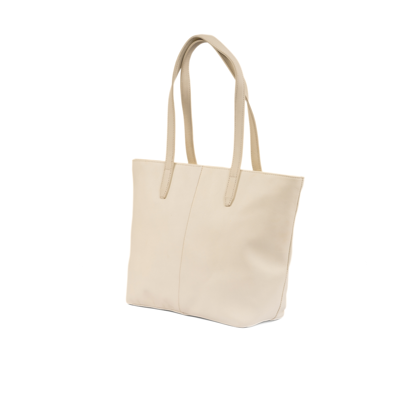 Aura Classic Tote Leather Bag - Off White