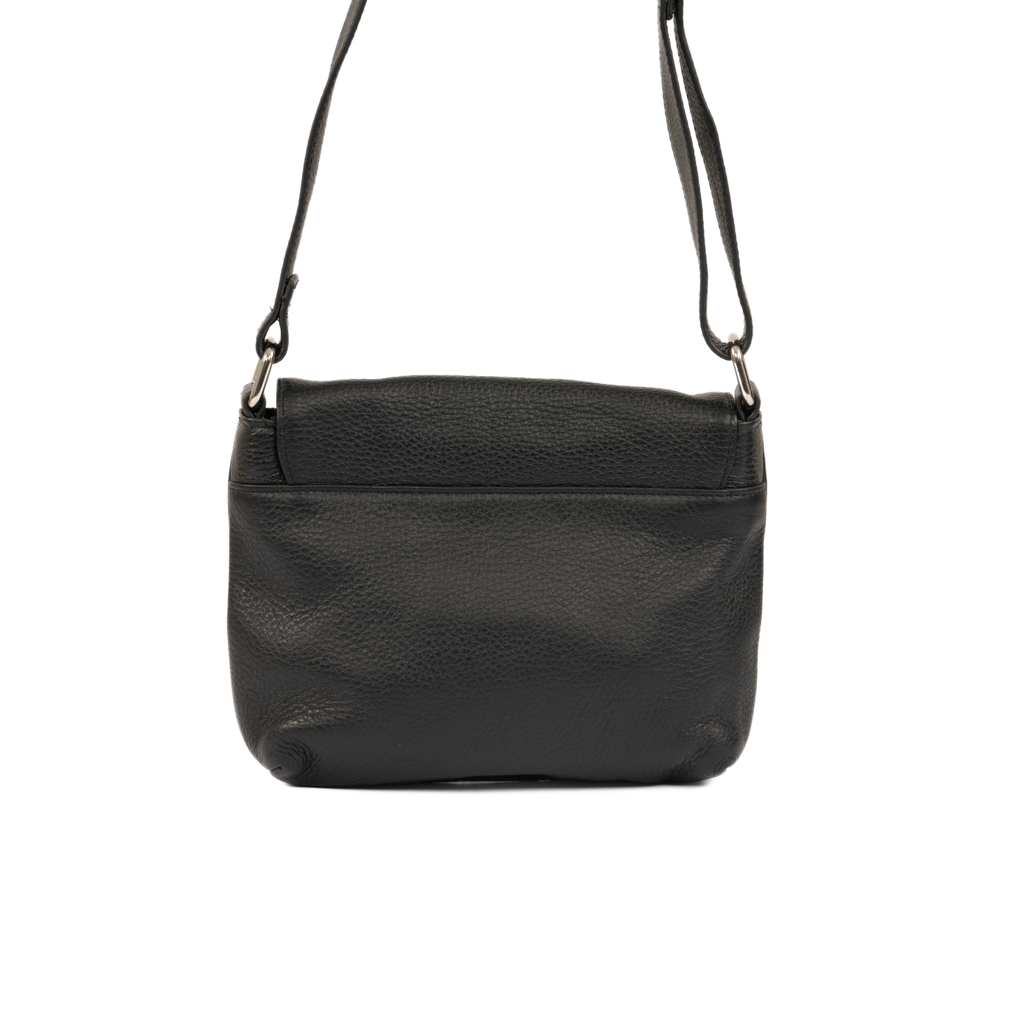City Walk Shoulder Leather Bag - Black