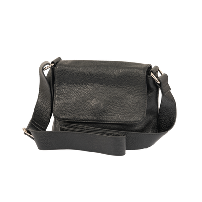 City Walk Shoulder Leather Bag - Black