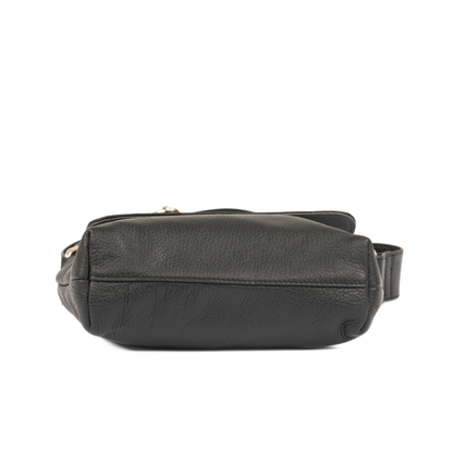 City Walk Shoulder Leather Bag - Black