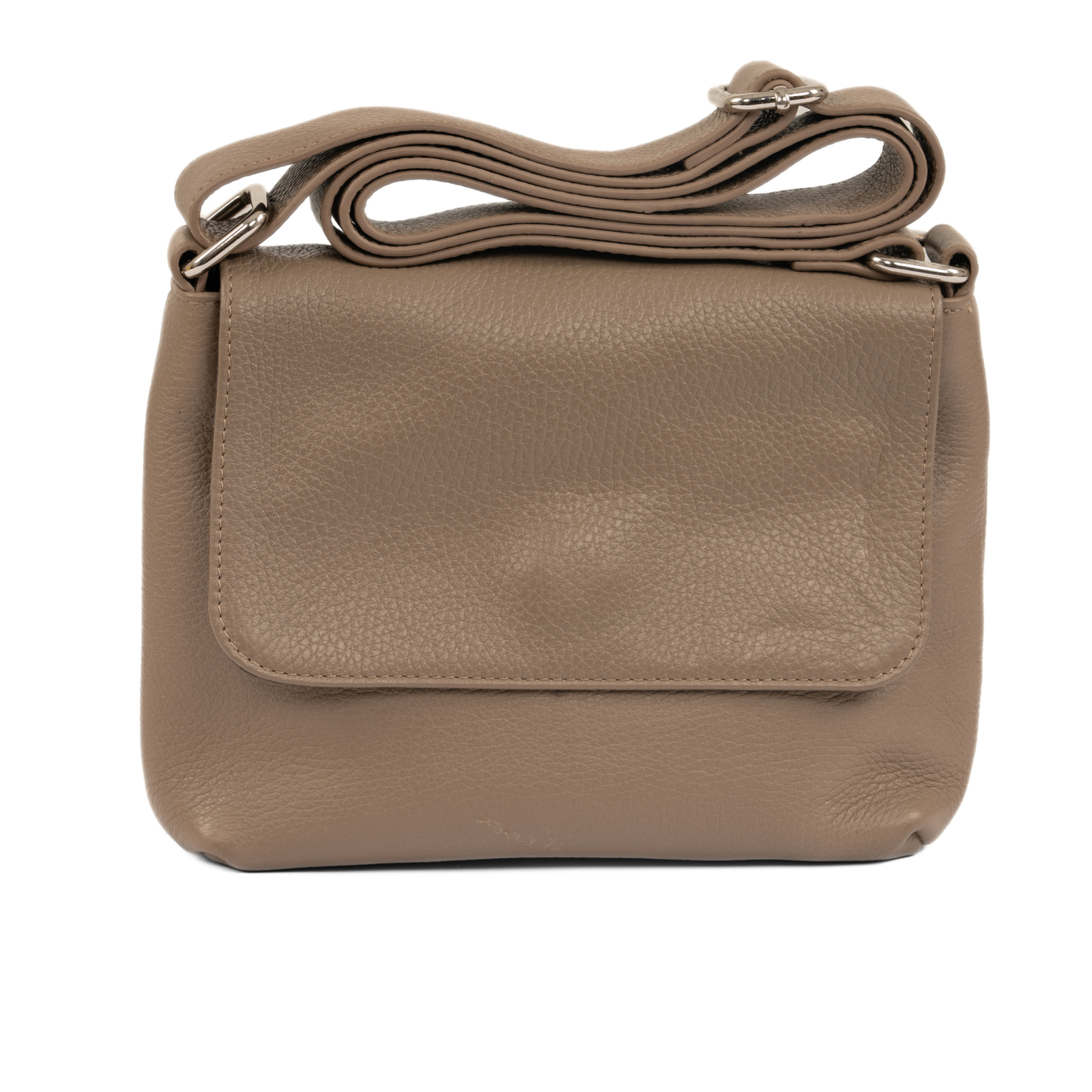 City Walk Shoulder Leather Bag - Grey