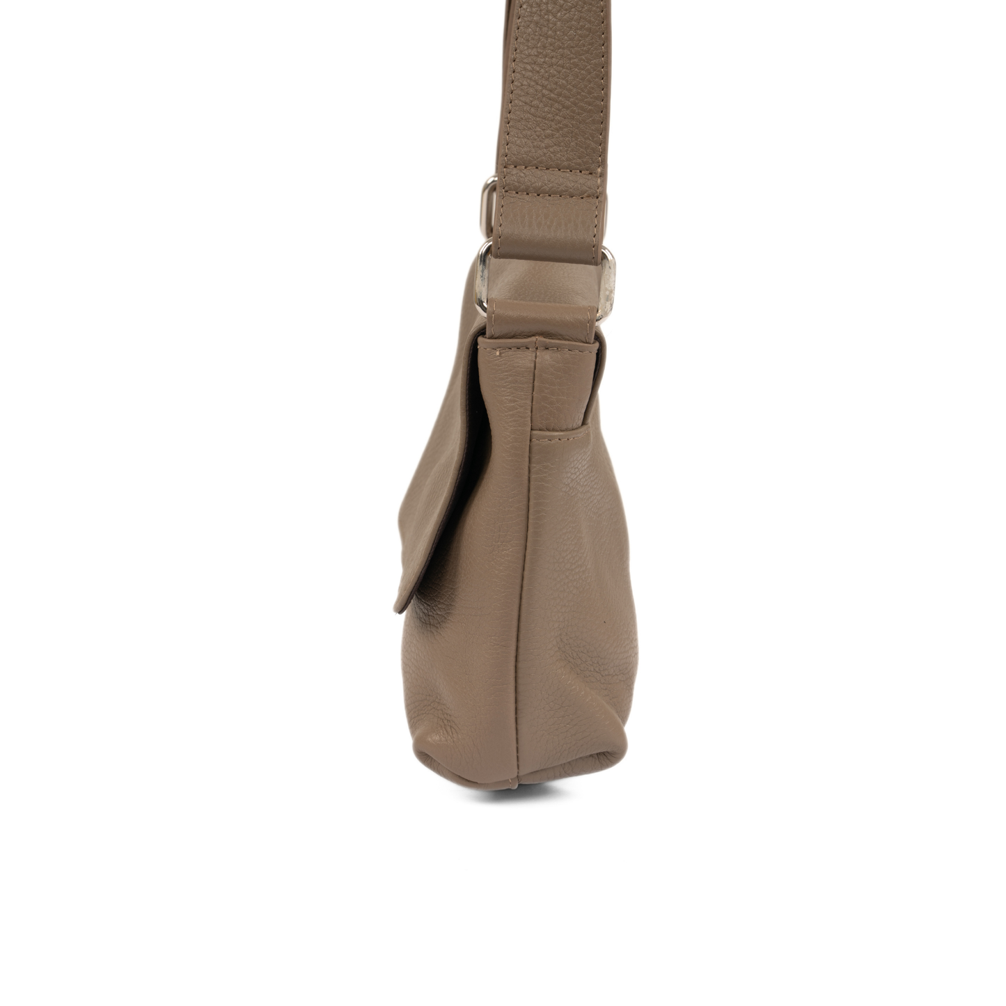 City Walk Shoulder Leather Bag - Grey