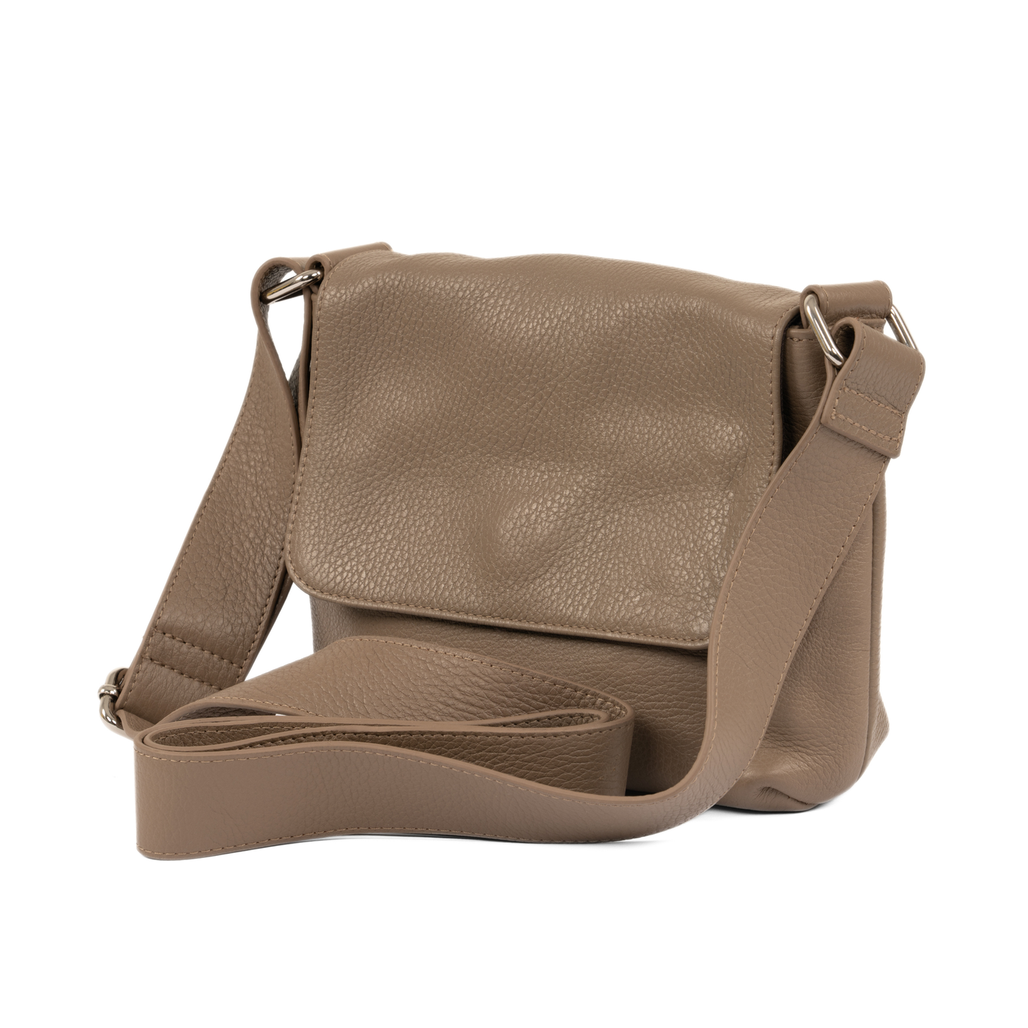 City Walk Shoulder Leather Bag - Grey