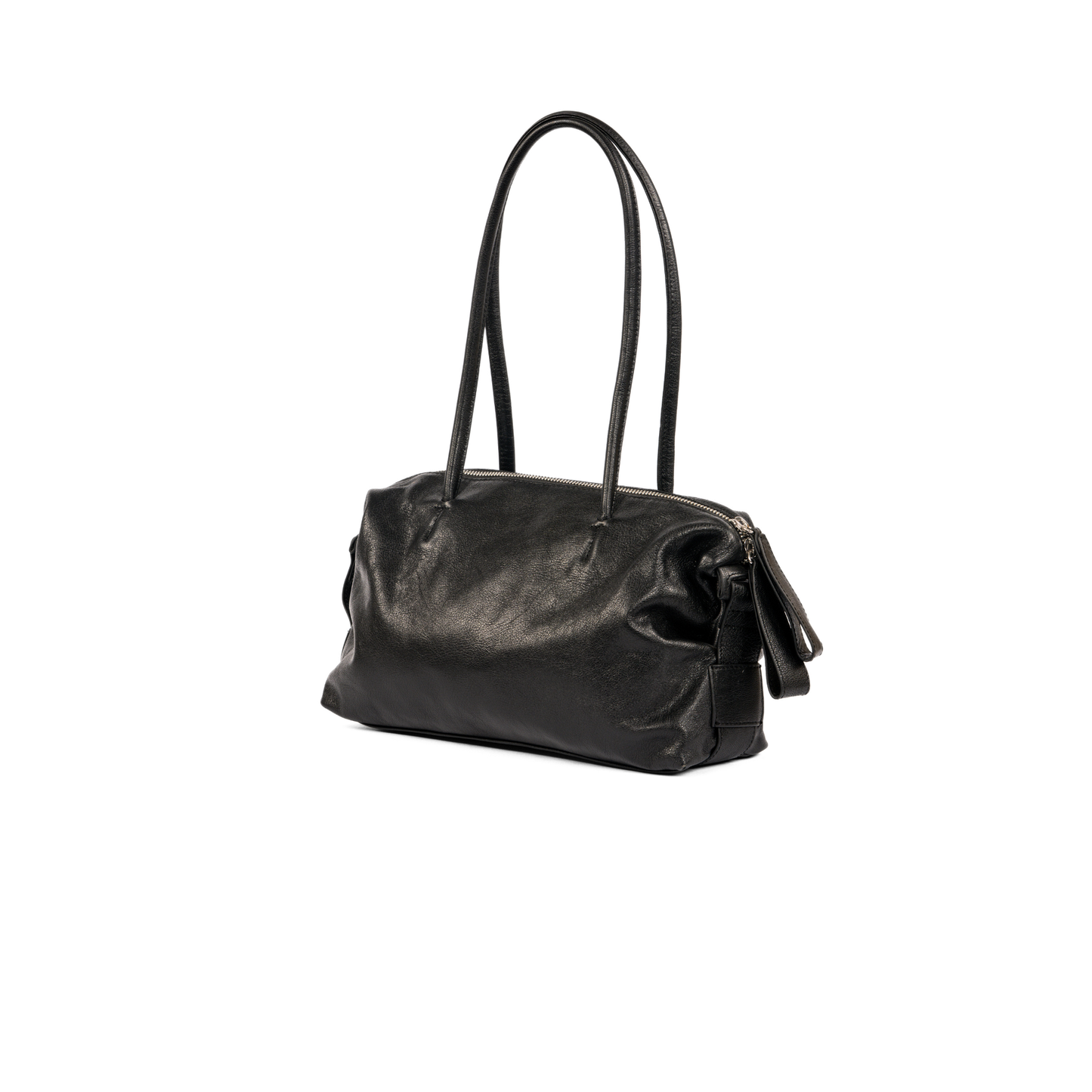 Black Pearl Leather Handbag