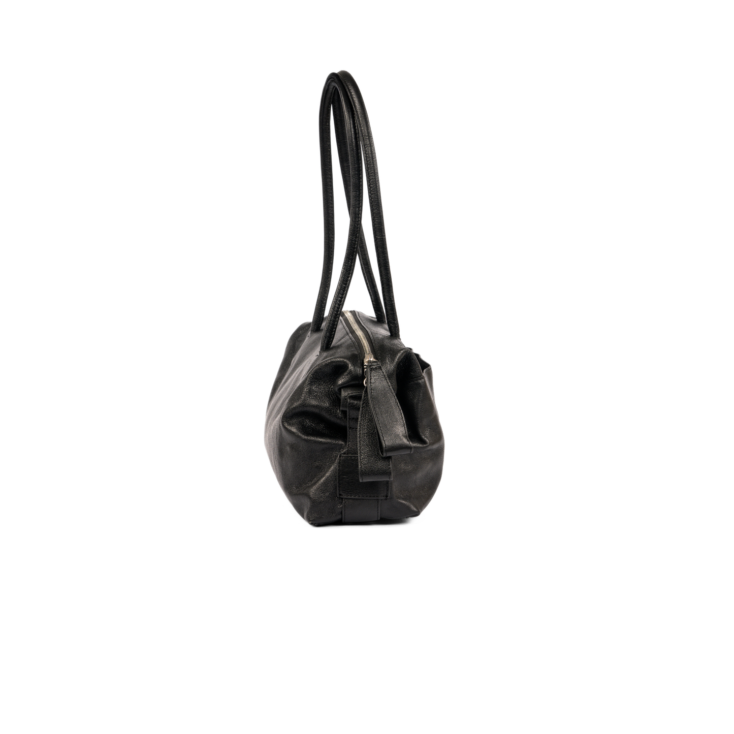 Black Pearl Leather Handbag