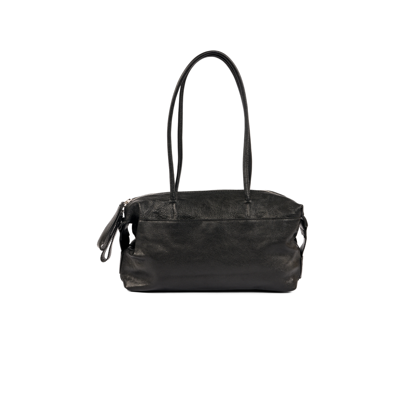 Black Pearl Leather Handbag