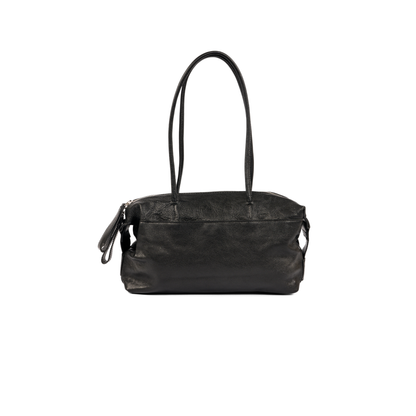 Black Pearl Leather Handbag