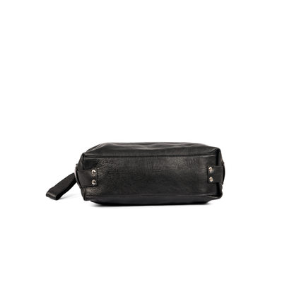Black Pearl Leather Handbag