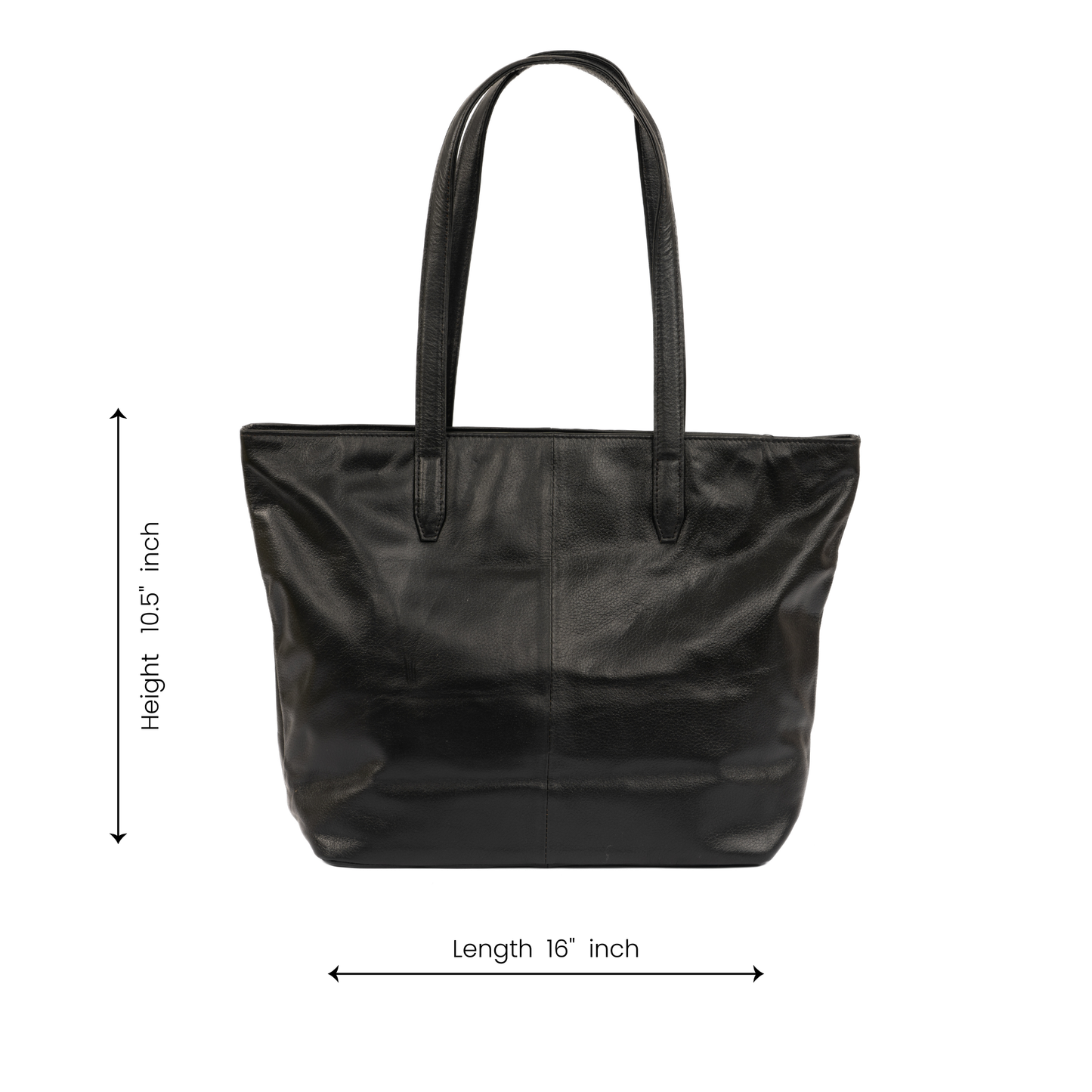Aura Classic Tote Leather Bag - Black