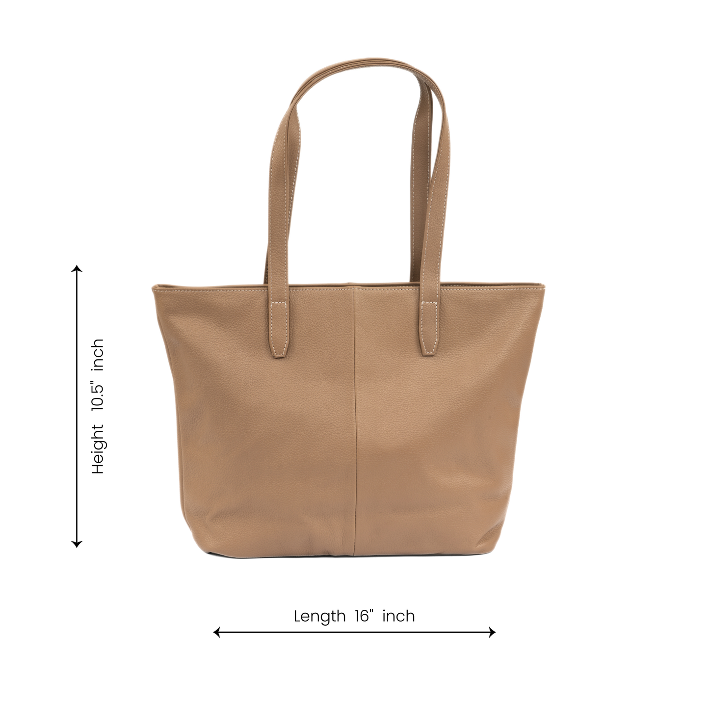 Aura Classic Tote Leather Bag - Grey