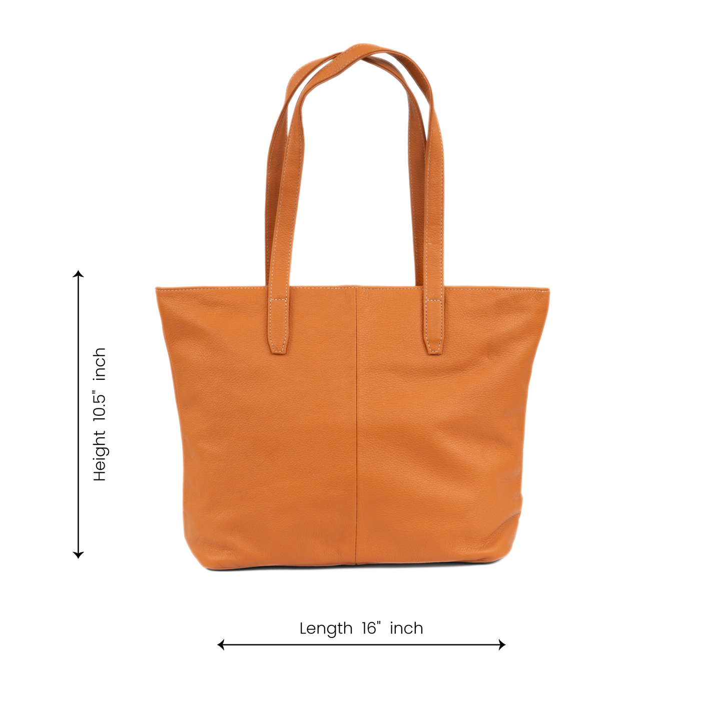 Aura Classic Tote Leather Bag - Orange
