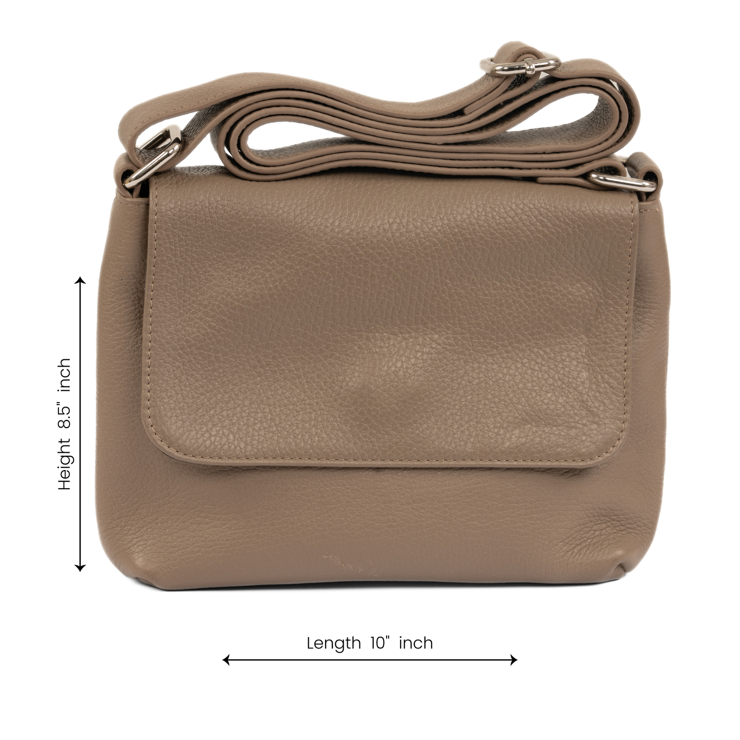 City Walk Shoulder Leather Bag - Grey