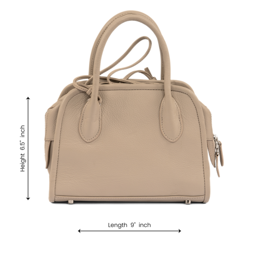 OPHELIA Leather Handbag - Grey