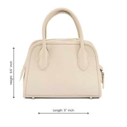 OPHELIA Leather Handbag - Off White