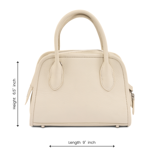 OPHELIA Leather Handbag - Off White