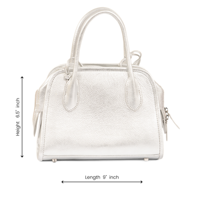 OPHELIA Leather Handbag - Silver