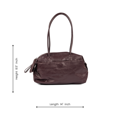 Maroon Velvet Shoulder Bag