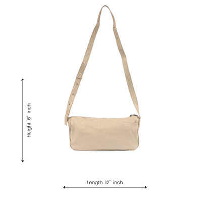 Urban Mist Grey Crossbody Leather Bag