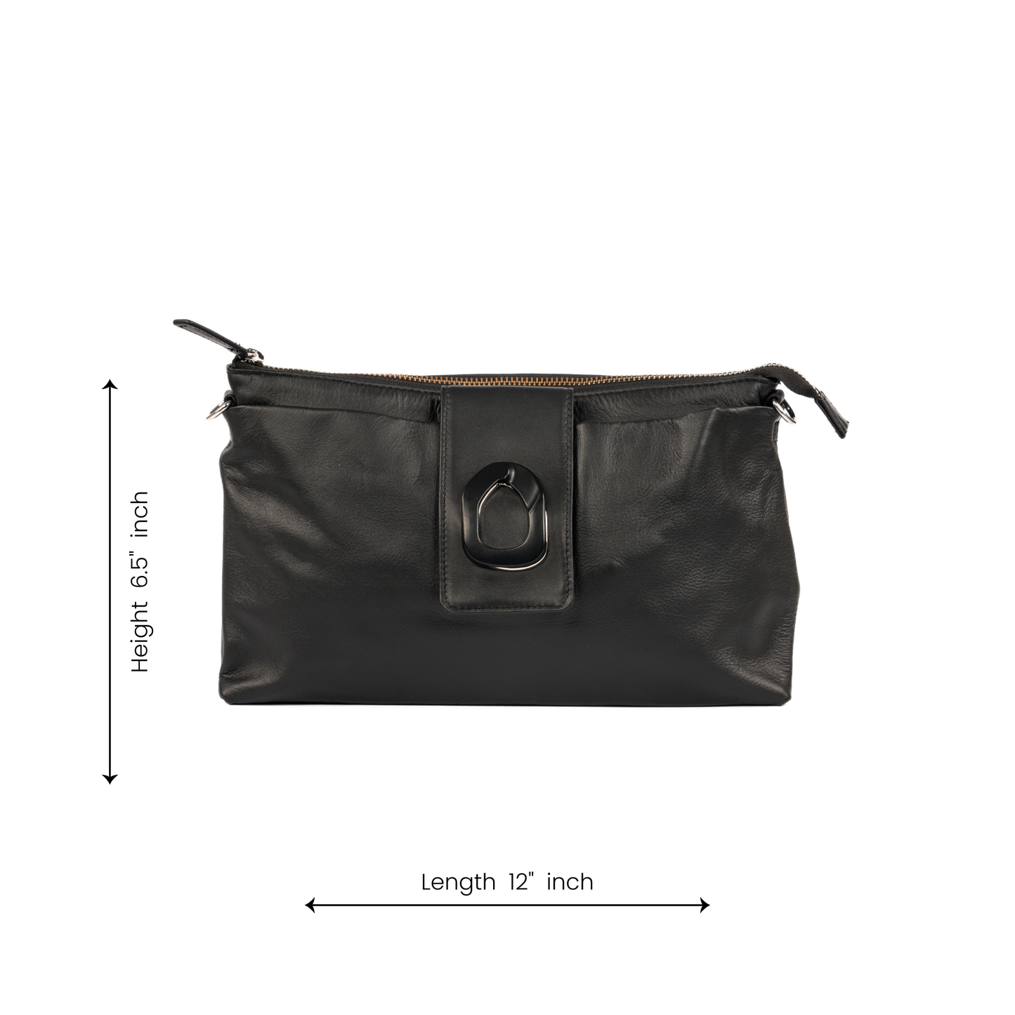 Midnight Grace Black Leather Clutch