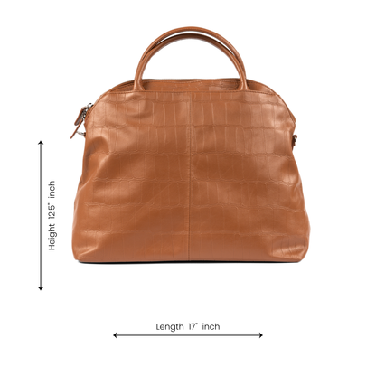 Classic Aura Brown Leather Tote